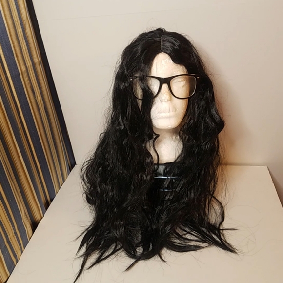 Synthetic Black Wavy Curl Full Wig with Cap 24" - Picture 3 of 7